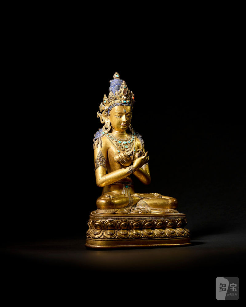STATUE DE VAJRADHARA EN ALLIAGE DE CUIVRE DORÉ  TIBET, XIVE SIÈCLE - 图2
